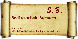 Sedlatschek Barbara névjegykártya
